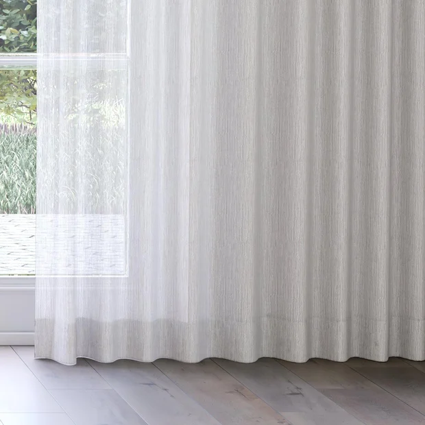 Photo of the fabric Turbulent Sleet swatch by James Dunlop. Use for Sheer Curtains. Style of Plain, Sheer