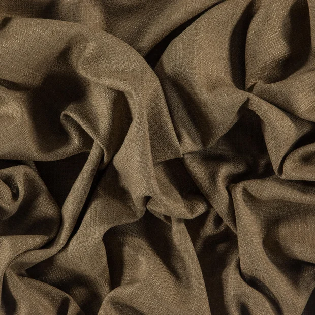 Photo of the fabric Domo Tobacco swatch by Zepel. Use for Curtains, Upholstery, Accessory, Top of Bed. Style of Plain, Texture