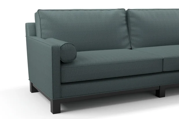 Photo of the fabric Trailblazer Jade swatch by James Dunlop FibreGuard. Use for Curtains, Upholstery, Accessory, Top of Bed. Style of Texture, Traditional