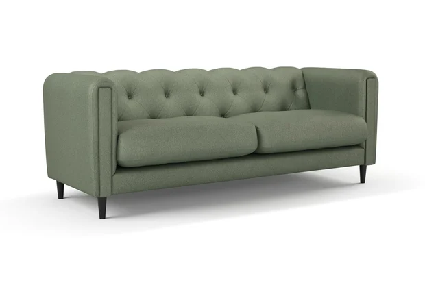 Photo of the fabric Aviator Emerald swatch by James Dunlop FibreGuard. Use for Upholstery, Accessory, Top of Bed. Style of Chenille, Plain