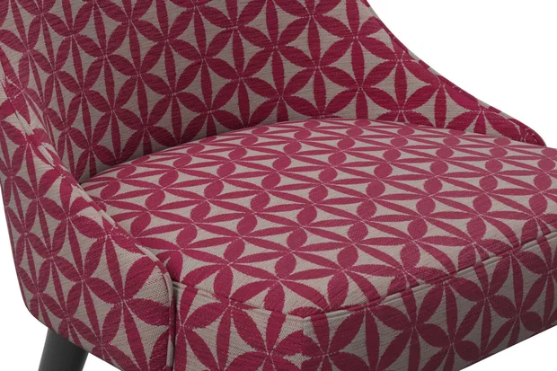 Photo of the fabric Tapa Fuchsia swatch by James Dunlop. Use for Upholstery, Accessory. Style of Geometric