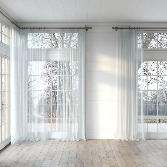 Photo of the fabric Makai (JDG) Ice swatch by Mokum. Use for Sheer Curtains. Style of Plain, Sheer