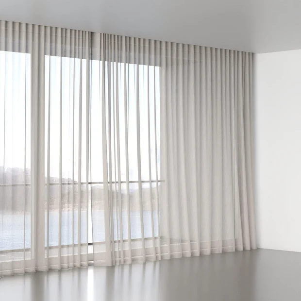 Photo of the fabric Mayfair Dust swatch by James Dunlop. Use for Sheer Curtains. Style of Sheer, Stripe