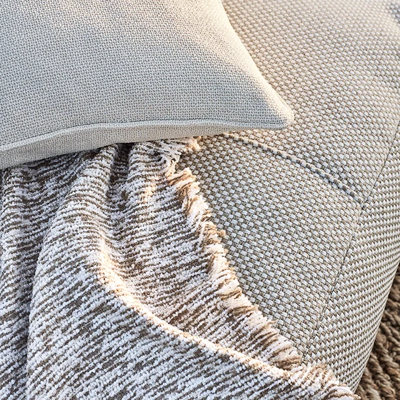 Photo of the fabric Buale Outdoor Z612 07 swatch by Zinc. Use for Upholstery, Accessory. Style of Geometric