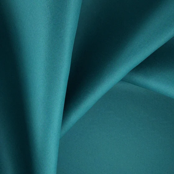 Photo of the fabric Catwalk Lagoon swatch by Zepel. Use for Curtains, Upholstery Light Duty, Accessory, Top of Bed. Style of Plain, Taffeta