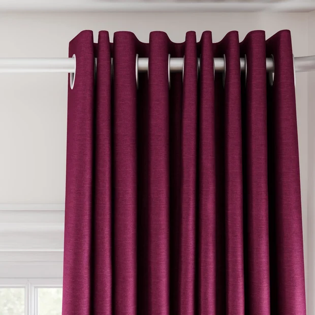 Photo of the fabric Provence Sangria swatch by James Dunlop Essentials. Use for Curtains, Upholstery, Accessory, Top of Bed. Style of Plain, Texture