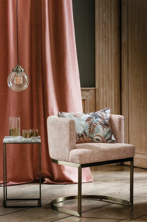 Photo of the fabric Exclusive 4104 4104 1427 in situ by Casamance. Use for Curtains, Upholstery, Accessory. Style of Plain, Velvet
