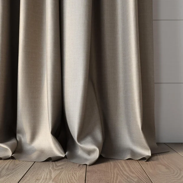 Photo of the fabric Stallion 2 Blackout Fawn swatch by James Dunlop Essentials. Use for Curtains. Style of Plain, Texture