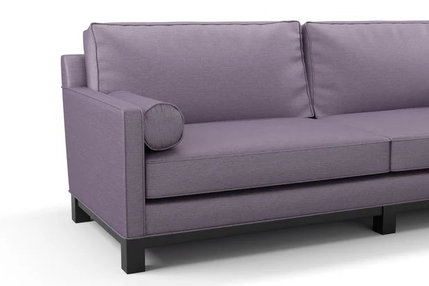 Photo of the fabric Provence Iris swatch by James Dunlop Essentials. Use for Curtains, Upholstery, Accessory, Top of Bed. Style of Plain, Texture
