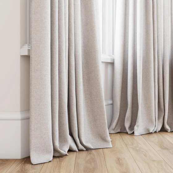 Photo of the fabric Envoy 2 Cameo 320cm swatch by James Dunlop Essentials. Use for Curtains, Accessory, Top of Bed. Style of Plain, Texture