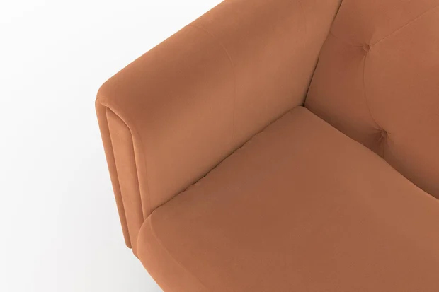 Photo of the fabric Vienna Rouge swatch by James Dunlop. Use for Curtains, Upholstery, Accessory. Style of Plain, Velvet