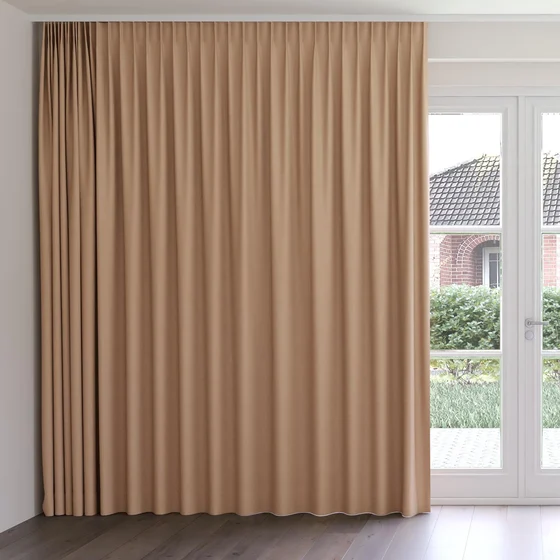 Photo of the fabric Maharaja II Peach swatch by James Dunlop Essentials. Use for Curtains, Upholstery Light Duty, Accessory, Top of Bed. Style of Plain, Texture
