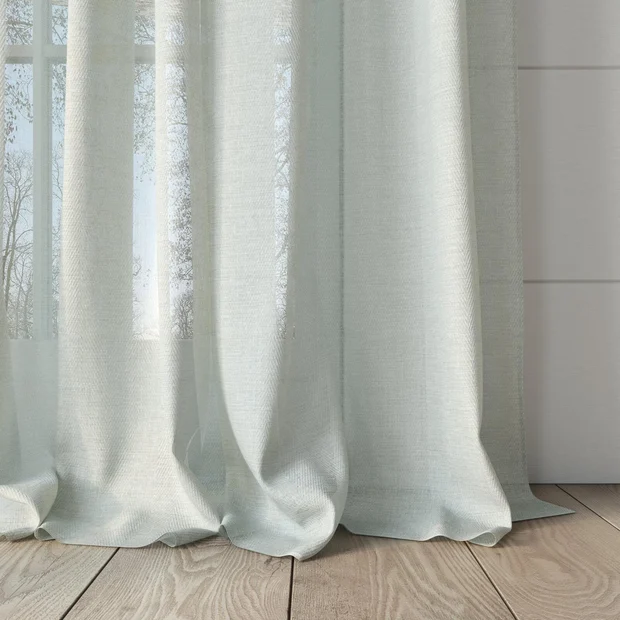 Photo of the fabric Mayfair Angora swatch by James Dunlop. Use for Sheer Curtains. Style of Sheer, Stripe