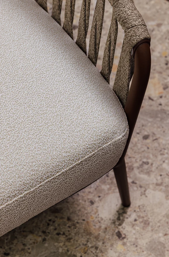 Photo of the fabric Waiheke Silver Birch in situ by James Dunlop. Use for Upholstery, Accessory. Style of Plain, Texture