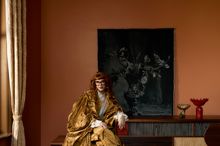 Ruby Shields wearing Couture colour Ochre made by Speczmen | Photography by Martina Gemmola