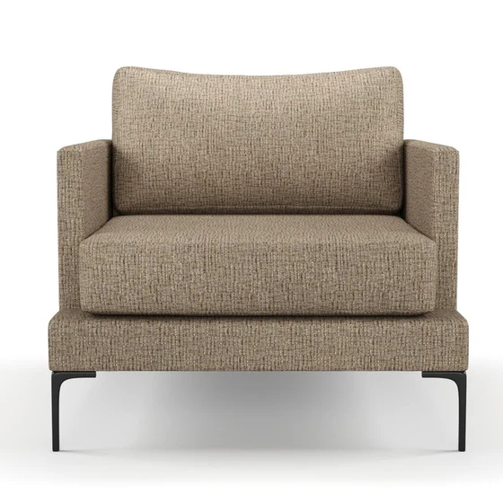 Photo of the fabric Gabrielle Walnut swatch by Mokum FibreGuard. Use for Upholstery, Accessory, Top of Bed. Style of Plain, Texture