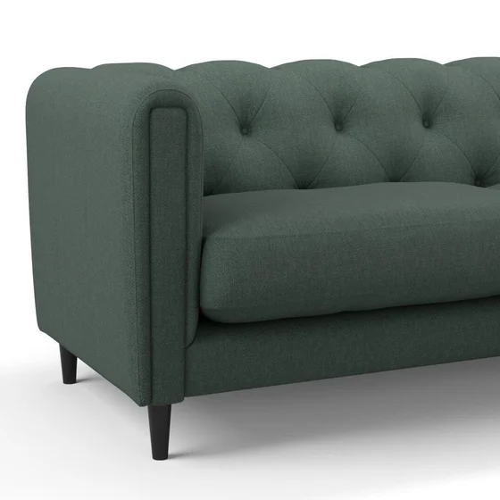 Photo of the fabric Panier Emerald swatch by James Dunlop. Use for Upholstery, Accessory. Style of Plain, Texture
