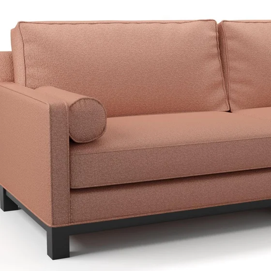 Photo of the fabric Airlie Coral swatch by James Dunlop. Use for Upholstery, Accessory. Style of Plain, Texture