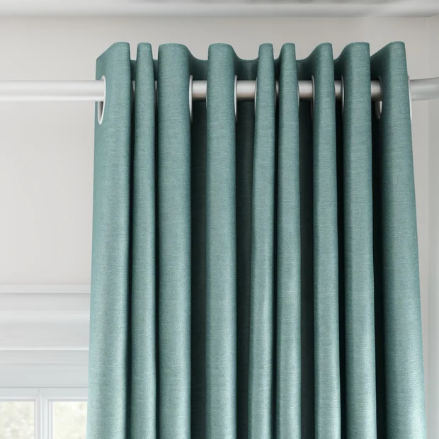 Photo of the fabric Provence Duckegg swatch by James Dunlop Essentials. Use for Curtains, Upholstery, Accessory, Top of Bed. Style of Plain, Texture