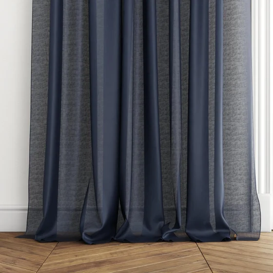 Photo of the fabric Reverie Navy swatch by James Dunlop. Use for Sheer Curtains. Style of Plain, Sheer