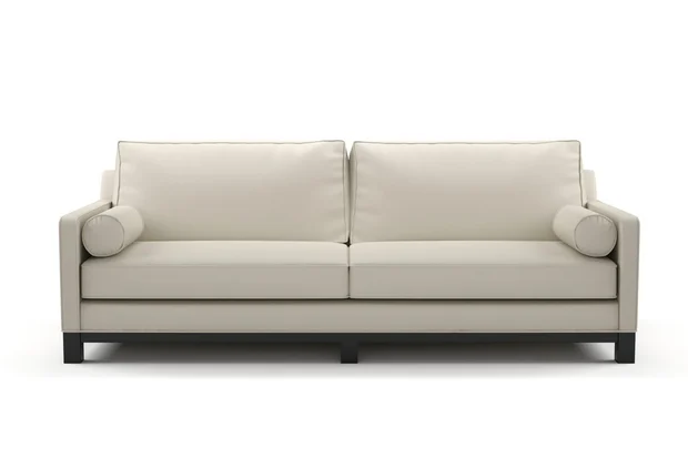 Photo of the fabric Sit Out Beige swatch by James Dunlop FibreGuard. Use for Upholstery, Accessory. Style of Plain, Taffeta