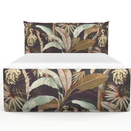 Photo of the fabric Tropicalia Sepia swatch by Catherine Martin by Mokum. Use for Upholstery, Accessory. Style of Floral And Botannical, Print