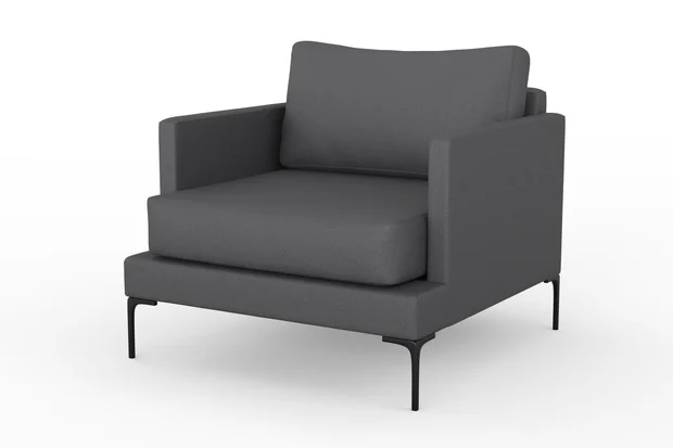 Photo of the fabric Pueblo Gunmetal swatch by Mokum. Use for Upholstery, Accessory. Style of Plain, Texture