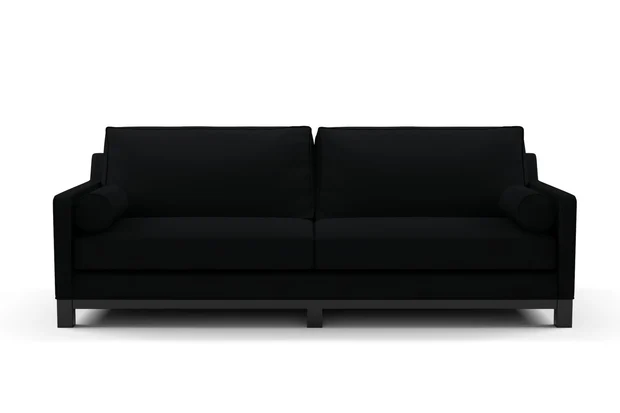 Photo of the fabric Supervio Onyx swatch by James Dunlop FibreGuard. Use for Upholstery, Accessory, Top of Bed. Style of Plain, Velvet