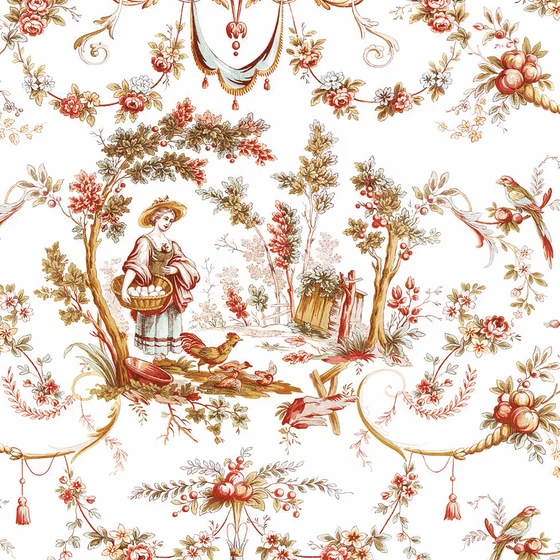 Photo of the fabric L'Orangerie Wallpaper 8797 8797 34 76 swatch by Casadeco. Use for Wall Covering