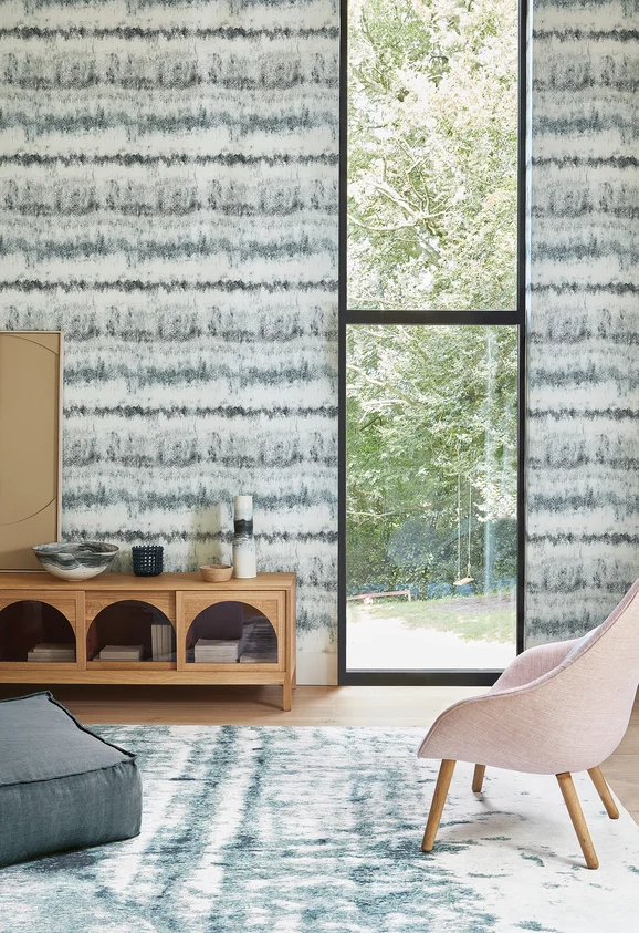 Photo of the fabric Ombre W628 02 in situ by Villa Nova. Use for Wall Covering. Style of Abstract