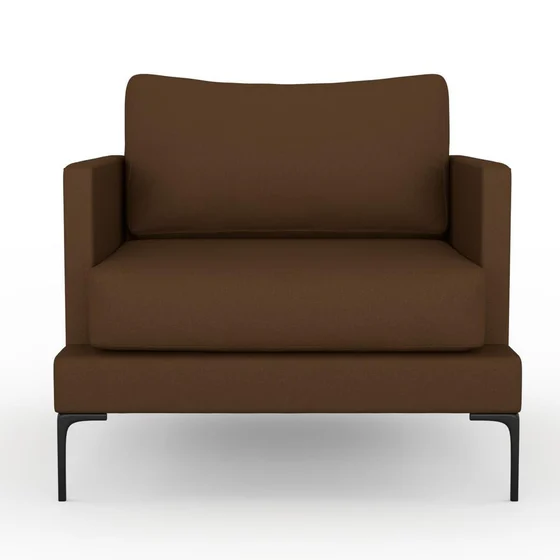 Photo of the fabric Eternal Raw Sienna swatch by Mokum. Use for Curtains, Upholstery, Accessory. Style of Plain, Texture