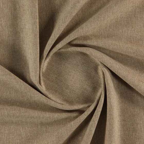 Photo of the fabric Outlander Almond swatch by Zepel. Use for Curtains, Upholstery, Accessory, Top of Bed. Style of Plain, Texture