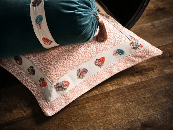 Photo of the fabric Kitty 7998 03 in situ by Romo. Use for Curtains, Upholstery, Accessory. Style of Animals And Birds, Jacquard