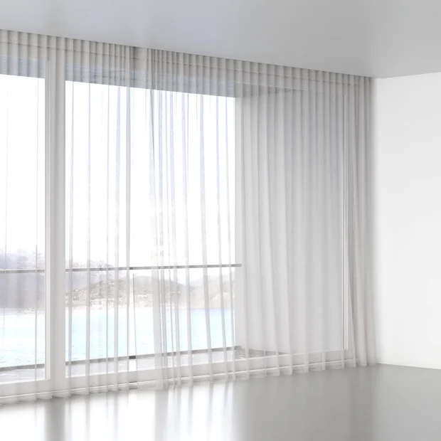 Photo of the fabric Seaview Linen swatch by James Dunlop. Use for Sheer Curtains. Style of Plain, Sheer