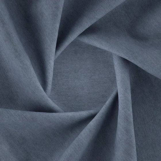 Photo of the fabric Convoy Denim swatch by Zepel FibreGuard. Use for Upholstery, Accessory, Top of Bed. Style of Plain, Texture