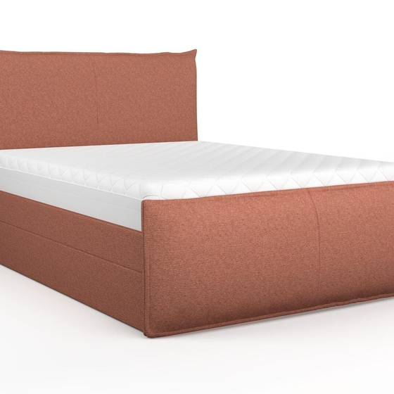 Photo of the fabric Grain Sienna swatch by Mokum. Use for Upholstery, Accessory, Top of Bed. Style of Plain, Texture