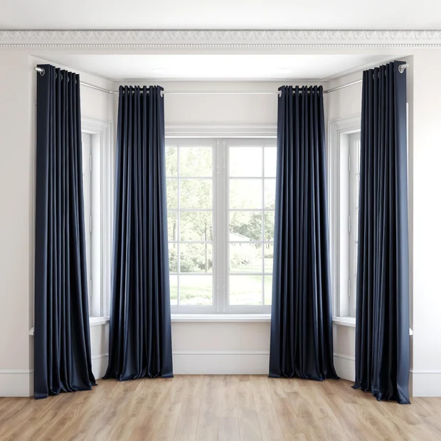 Photo of the fabric Stallion 2 UC Blue Night swatch by James Dunlop Essentials. Use for Curtains, Accessory. Style of Plain, Texture