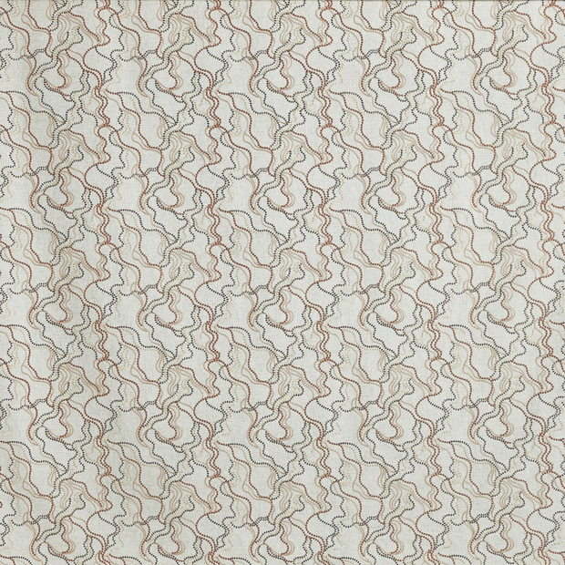 Photo of the fabric Elodie 4302 Coral 406 swatch by Prestigious. Use for Curtains, Accessory. Style of Abstract, Jacquard