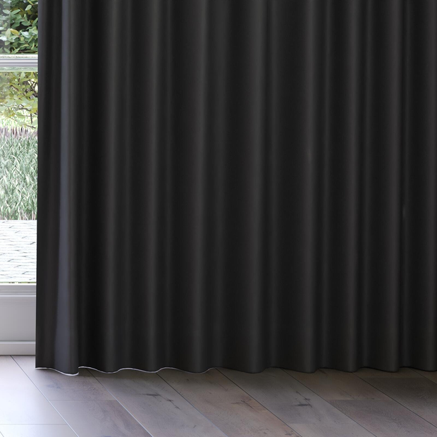 Photo of the fabric Dream Weaver 300 Coal swatch by James Dunlop. Use for Curtains. Style of Dim Out, Plain