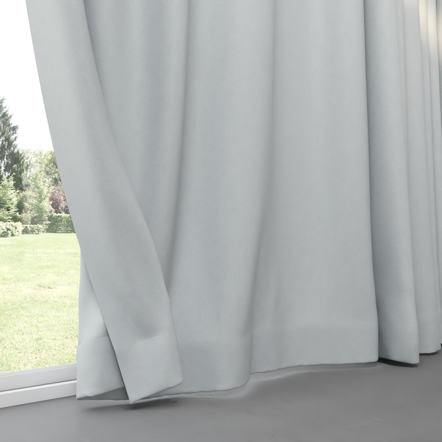 Photo of the fabric Satori Stonewash Duckegg Blue swatch by Mokum. Use for Curtains, Upholstery Light Duty, Accessory, Top of Bed. Style of Plain, Texture