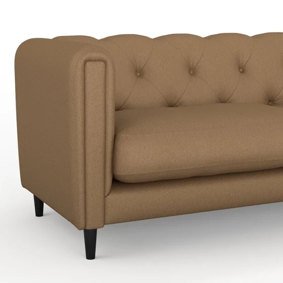 Photo of the fabric Classica Tan swatch by James Dunlop. Use for Upholstery, Accessory. Style of Plain, Taffeta