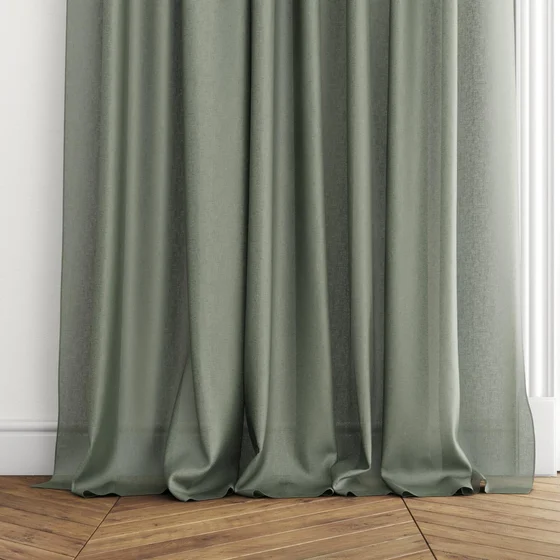 Photo of the fabric Kanji Teal swatch by James Dunlop. Use for Sheer Curtains. Style of Plain, Sheer