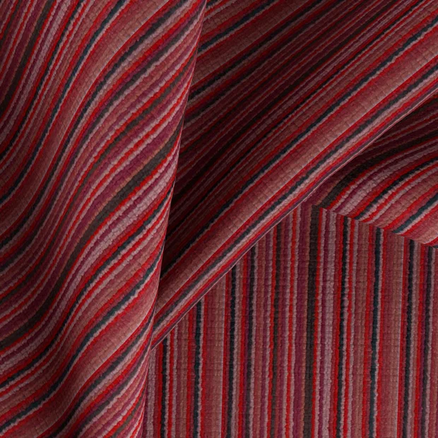 Photo of the fabric Bingo Port swatch by Zepel FibreGuard Pro. Use for Upholstery, Accessory. Style of Chenille, Stripe