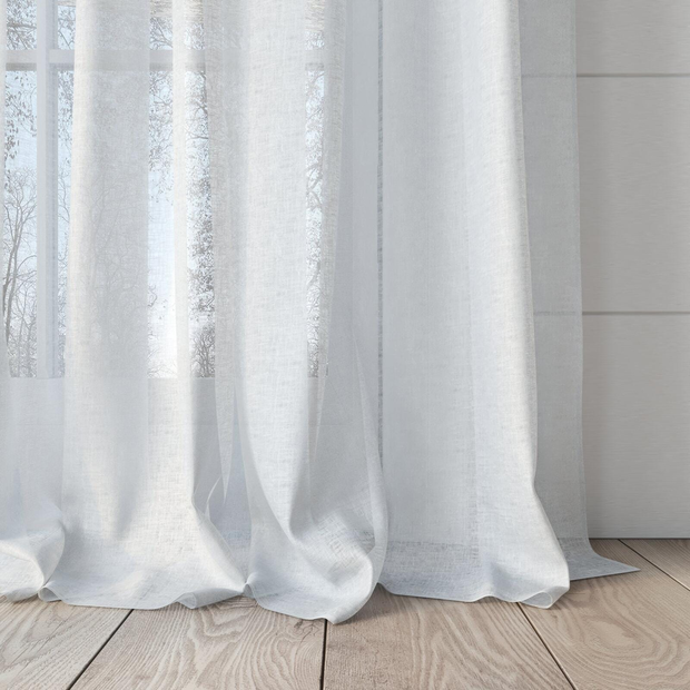 Photo of the fabric Lumiere Whitewash swatch by James Dunlop. Use for Sheer Curtains. Style of Plain, Sheer