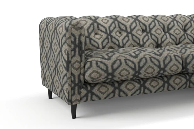 Photo of the fabric Enhance Ink swatch by James Dunlop. Use for Upholstery, Accessory. Style of Geometric, Print
