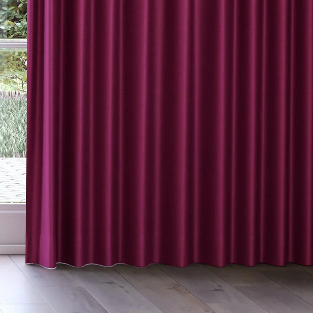 Photo of the fabric Provence Sangria swatch by James Dunlop Essentials. Use for Curtains, Upholstery, Accessory, Top of Bed. Style of Plain, Texture
