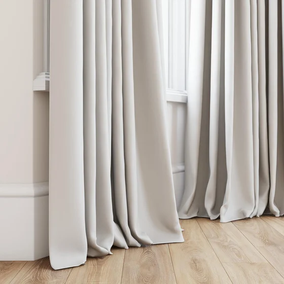 Photo of the fabric Quantum FR Oyster swatch by Linings. Use for Curtains. Style of Dim Out