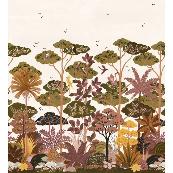 Photo of the fabric Kandy Wpanel 7598 7598 3160 swatch by Casamance. Use for Wall Covering, Wall Panel/Mural. Style of Floral And Botannical, Print