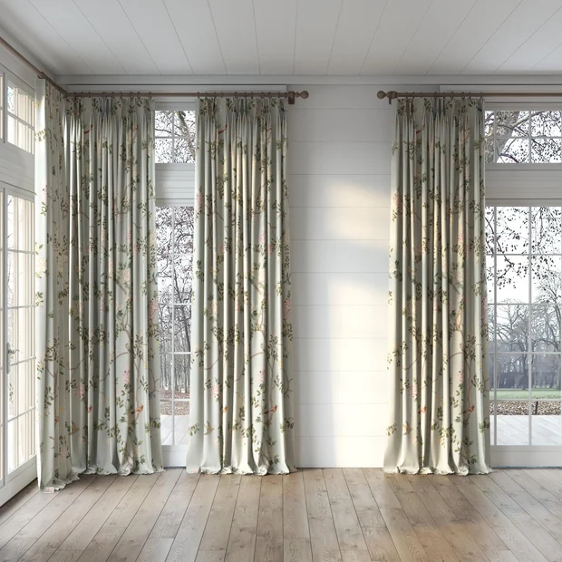 Photo of the fabric Sakura Duckegg swatch by James Dunlop. Use for Curtains, Accessory. Style of Floral And Botannical