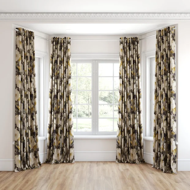 Photo of the fabric Victoria Topaz swatch by James Dunlop. Use for Curtains, Accessory. Style of Floral And Botannical, Print